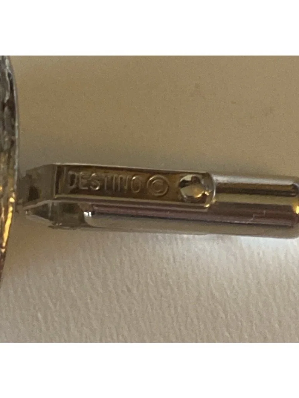 Authentic Vintage Signed Christian Dior / Destino Silver-Tone Lucite Cufflinks